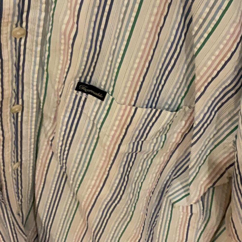 Faconnable Multicolor Button Down Shirt With Stri… - image 4